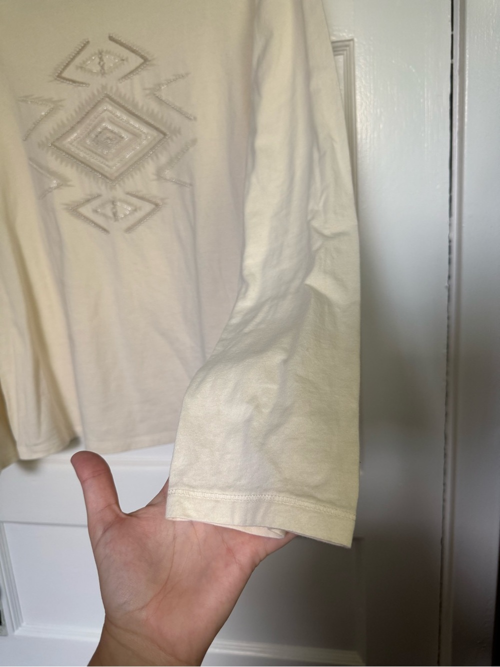 Vintage Ralph Lauren Ivory Long-Sleeve SouthWestern-Inspired Beaded Design XL - Picture 6 of 10